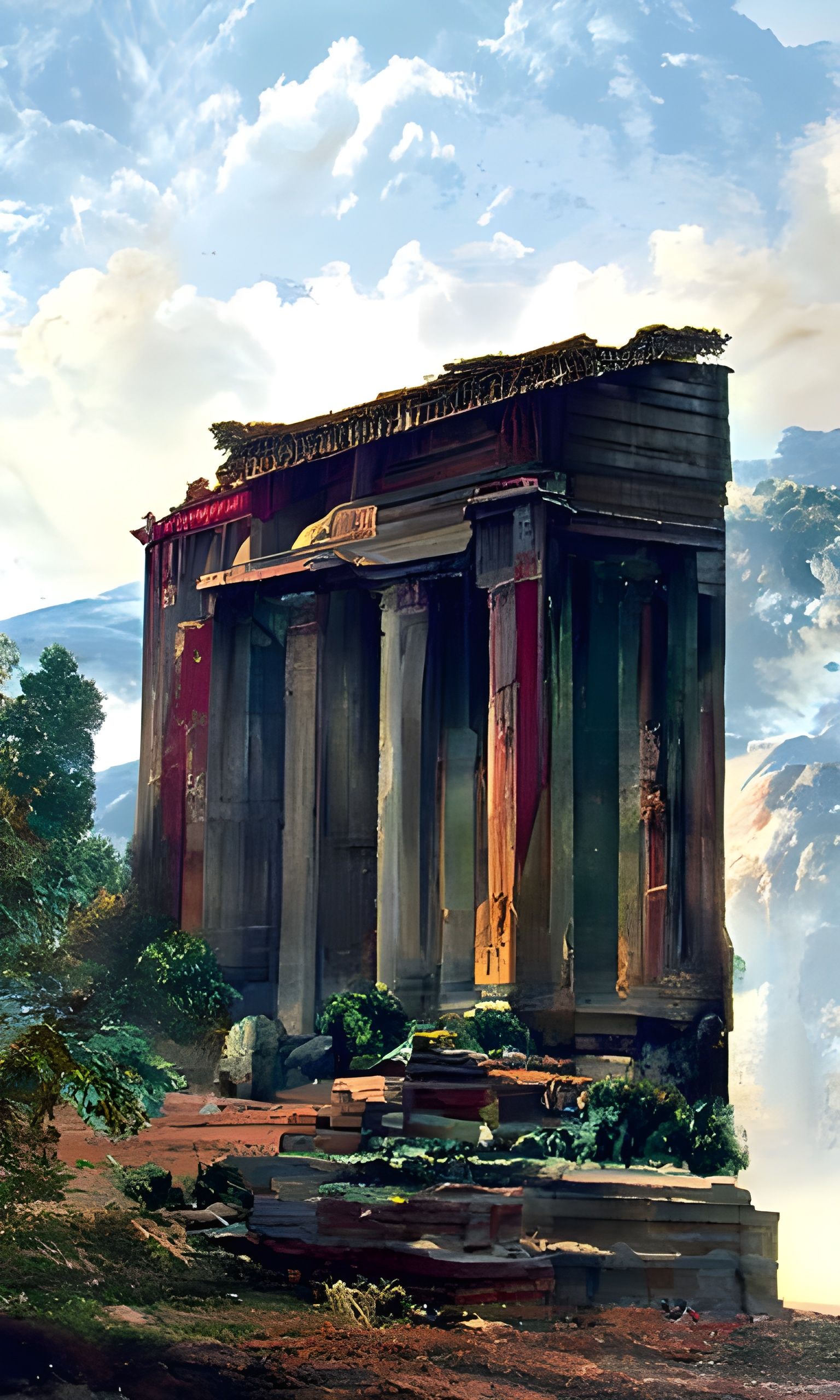 Greek Temple in Luminist Style
