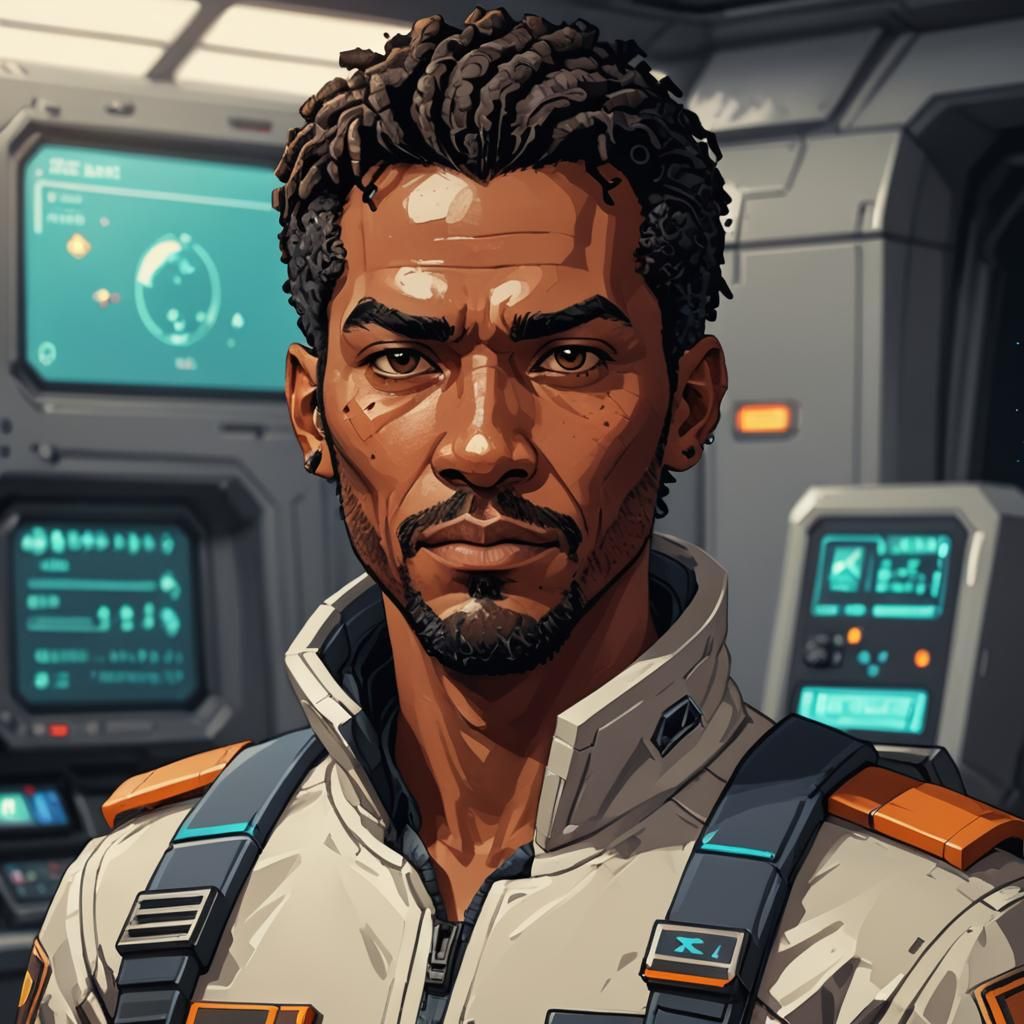 Pixel Art Sci-Fi Starship Crew Member