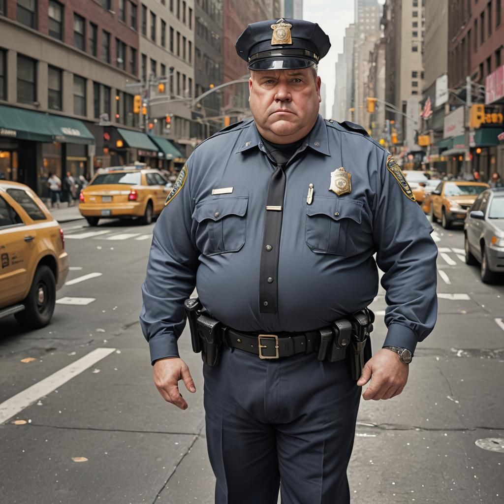 Hyperrealistic Policeman in NYC