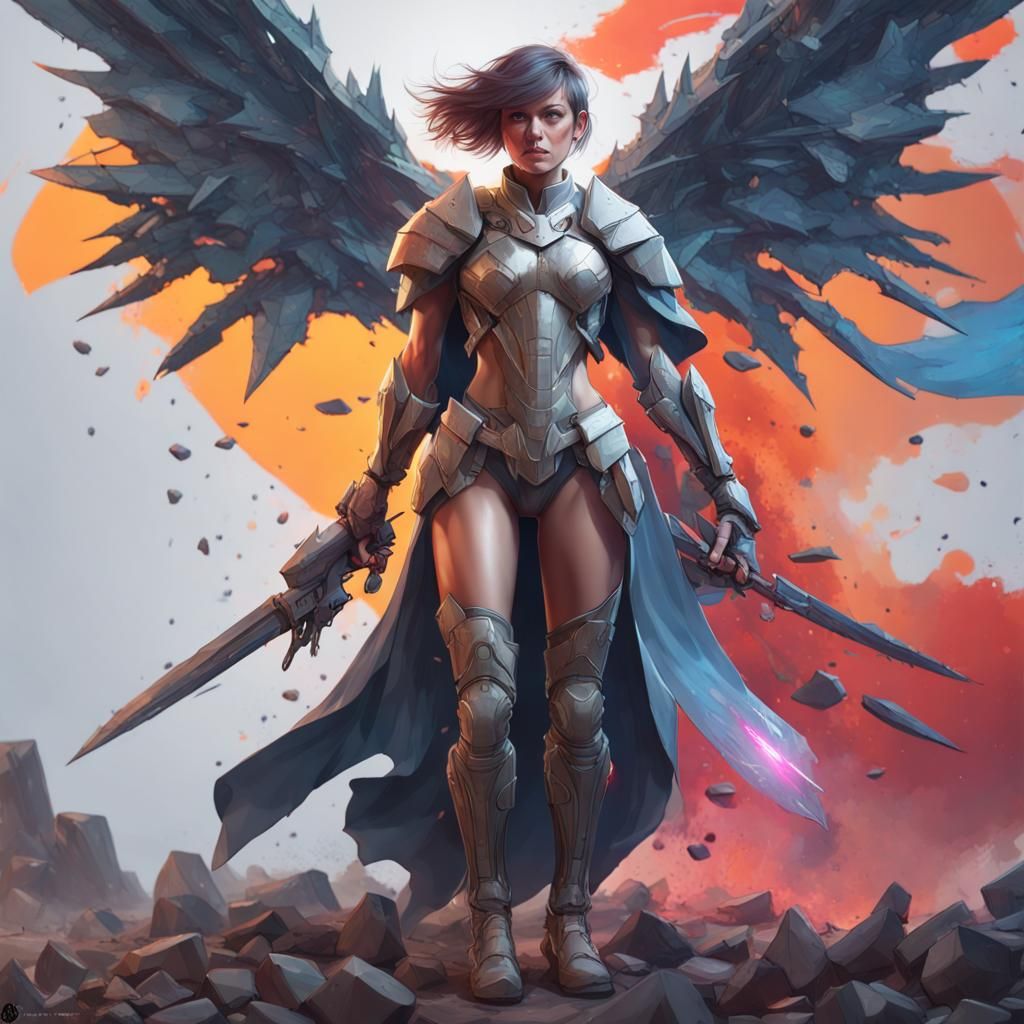 Armored Woman Portrait in Hyperdetailed Digital Art Style