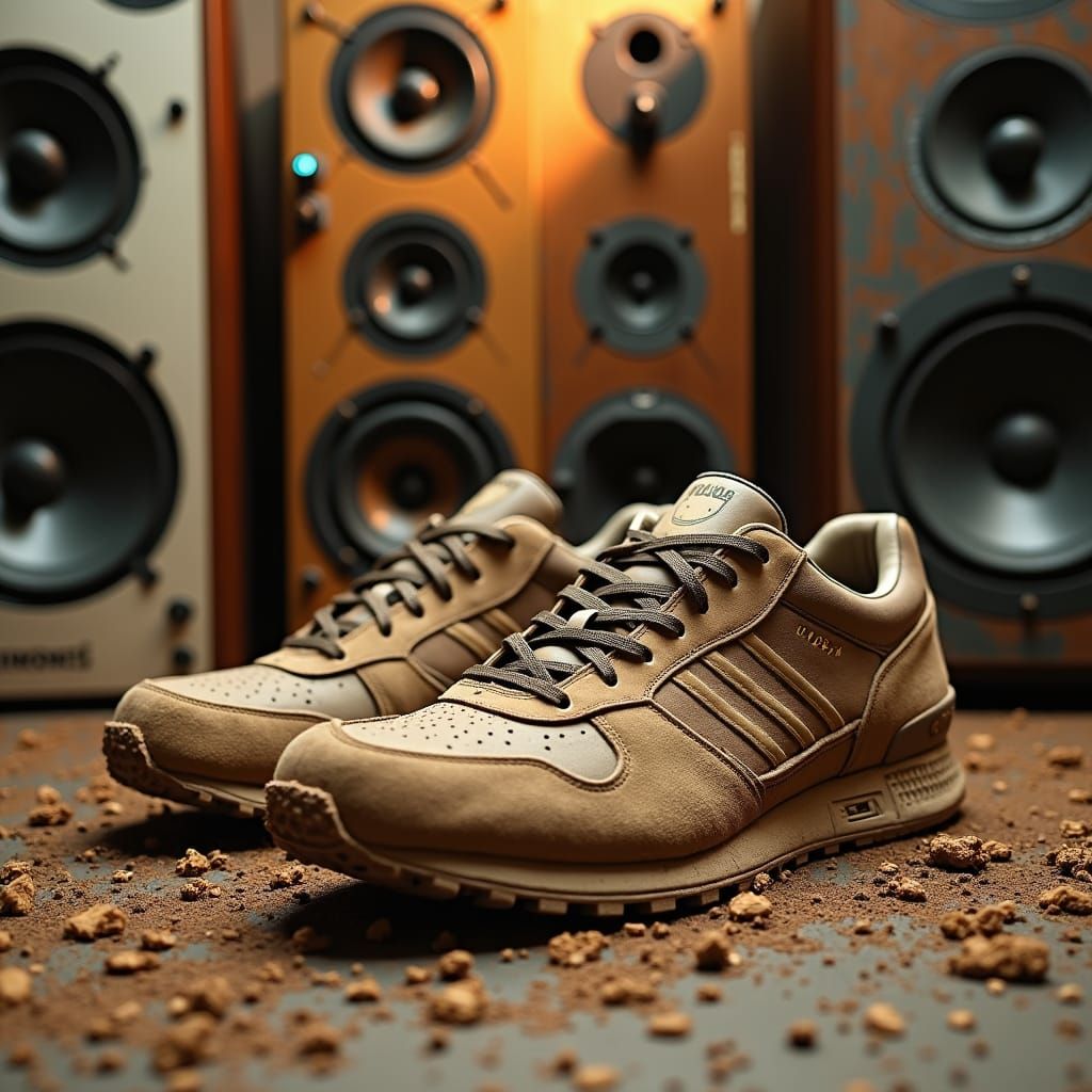 Muddy Trainers and Stereo Speakers: Surreal Industrial Grit