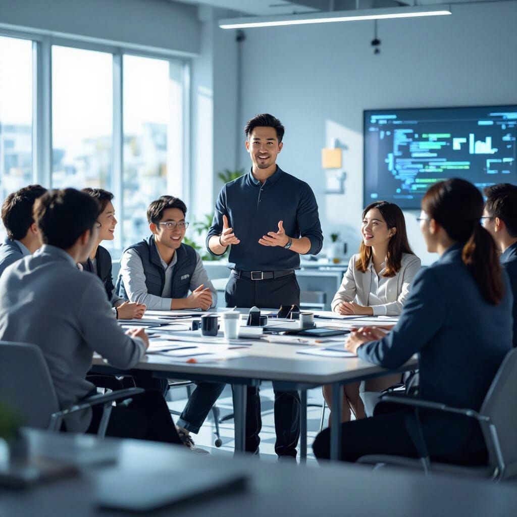 AI Training Session in Anime Style