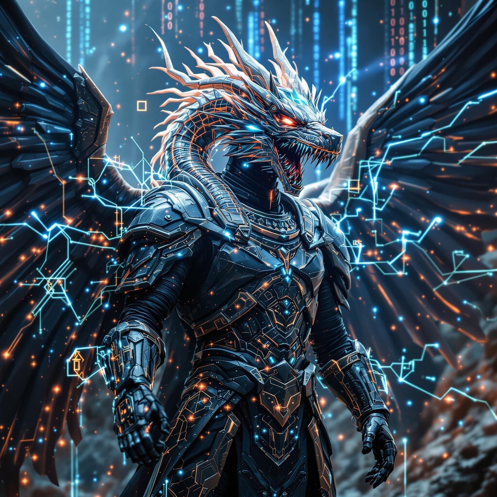 Futuristic Egyptian Army with Holographic Dragons