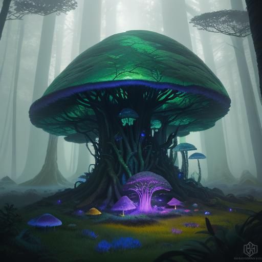 Mystical Forest Concept Art in Dreamlike Style