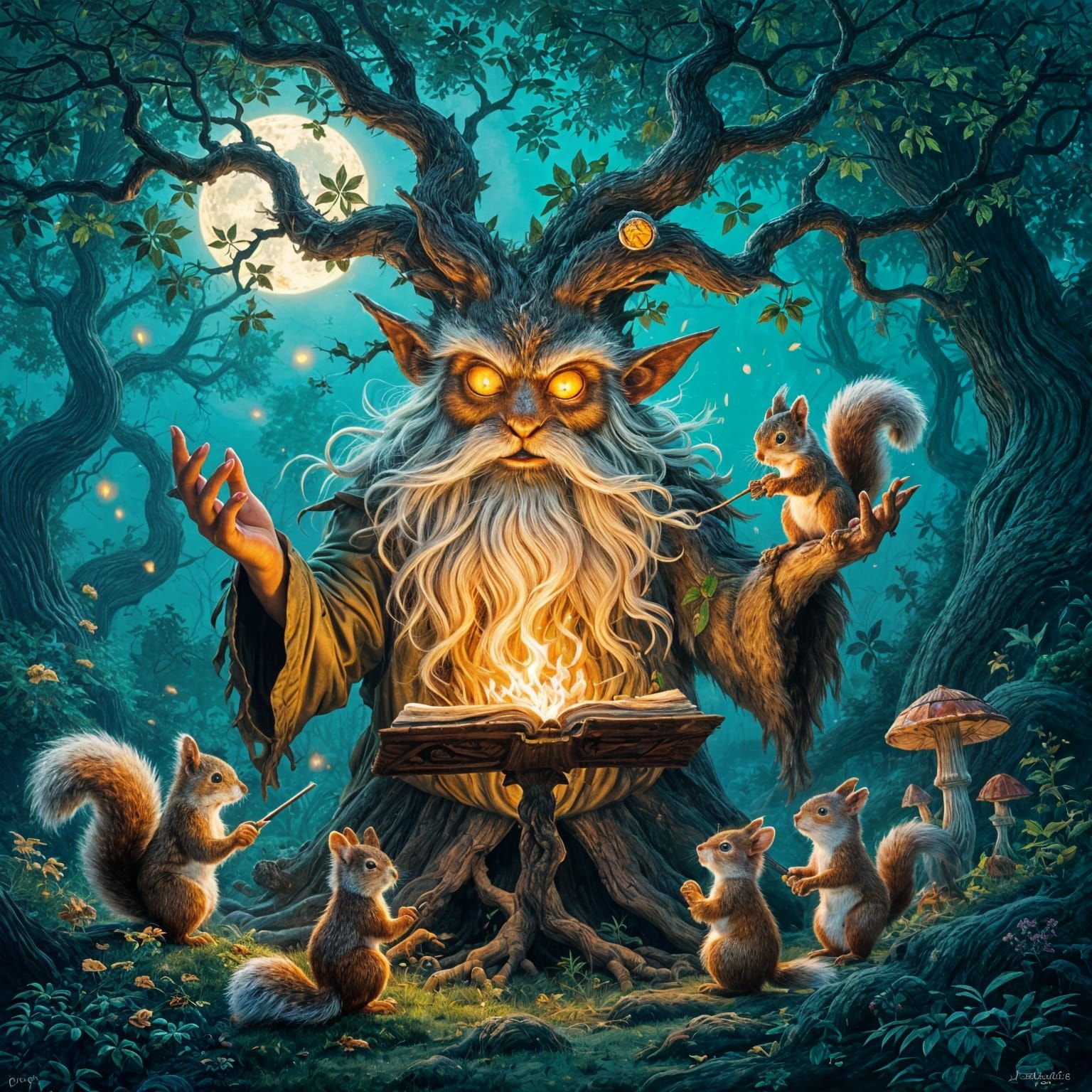 Tree Spirit Conducts Woodland Symphony Interrupted by Squirr...