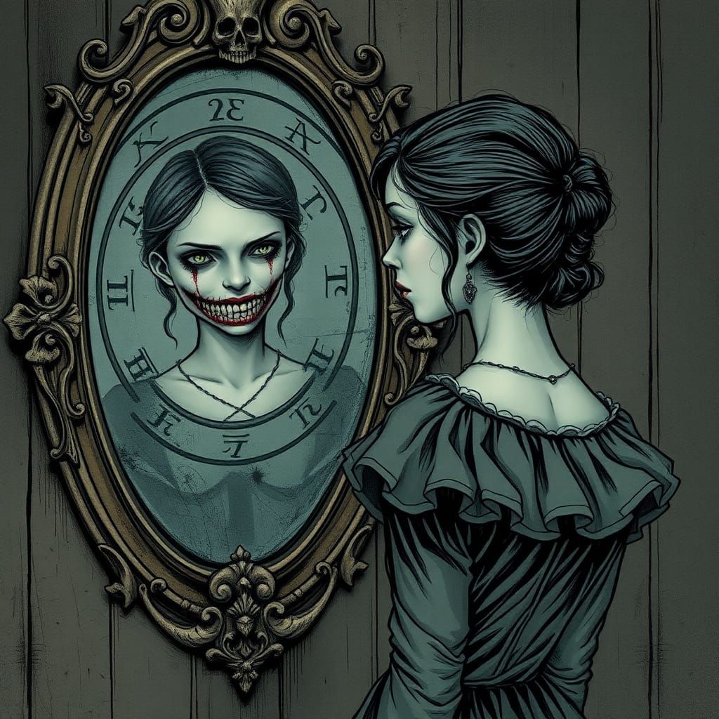 Macabre Reflection in Victorian Style