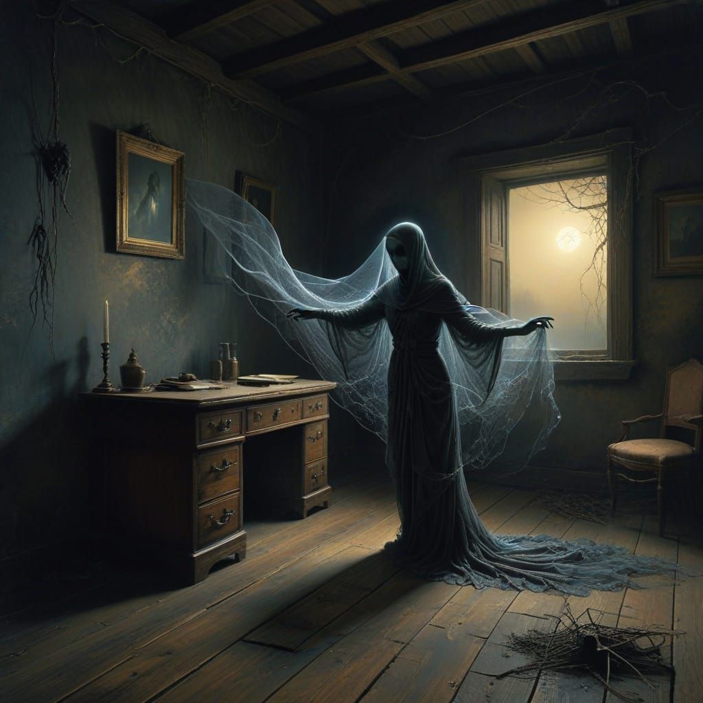 Ethereal Ghost in Dusty Attic