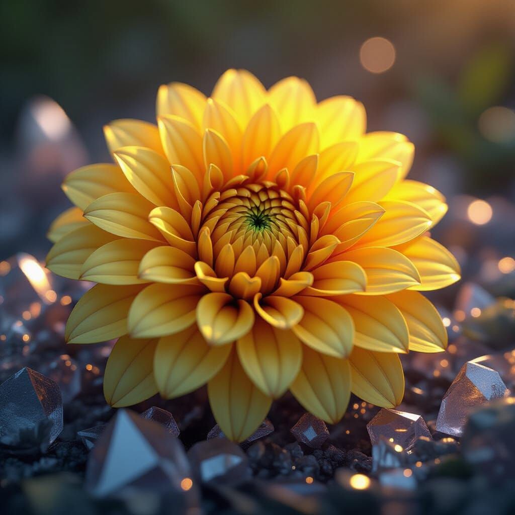 Cosmic Dahlia on Ethereal Crystals