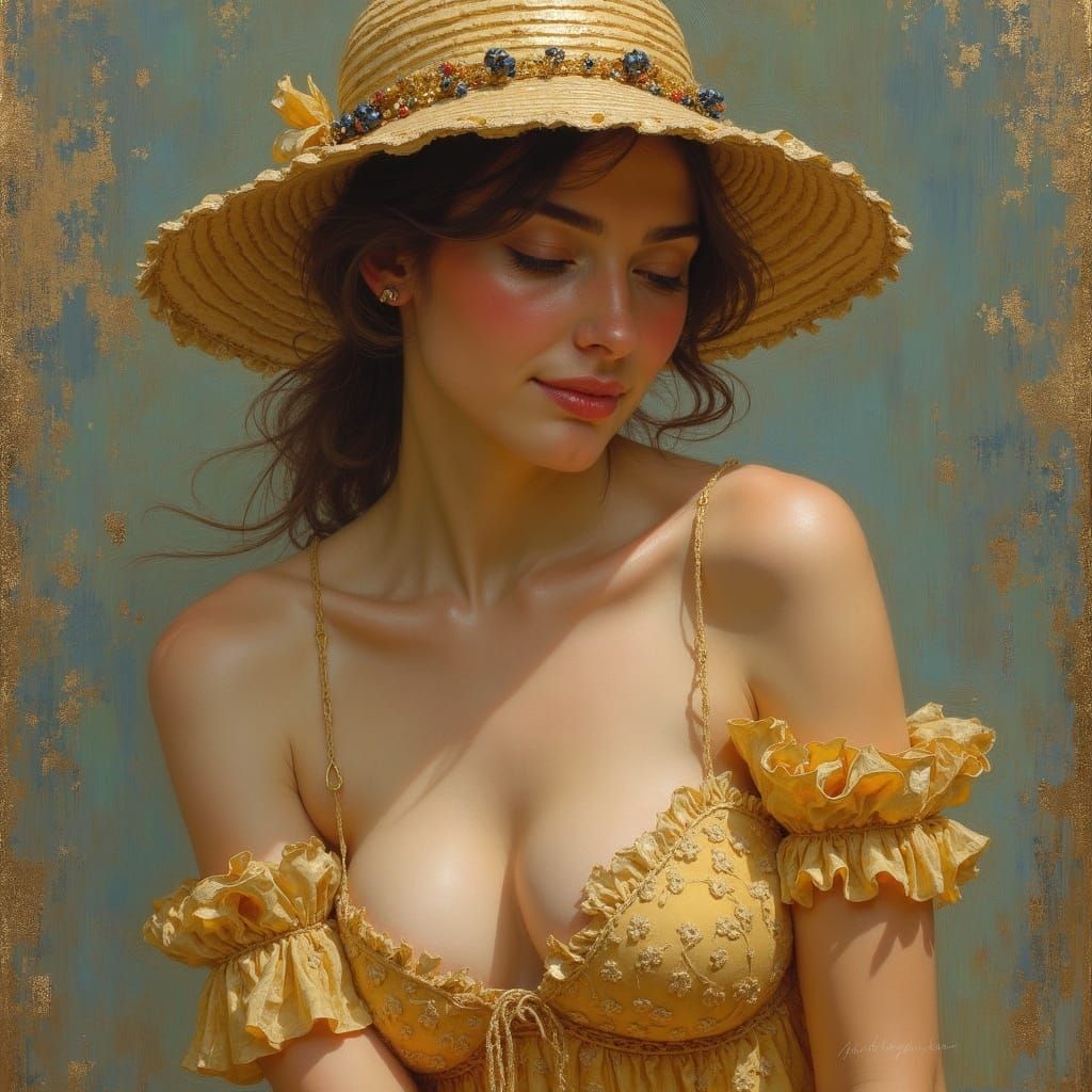 Elegant Woman Portrait in Classic Art Style