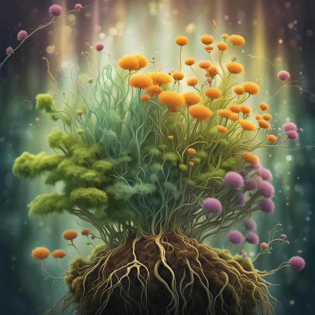 Detailed Plant Growth Diagram with Natural Lighting