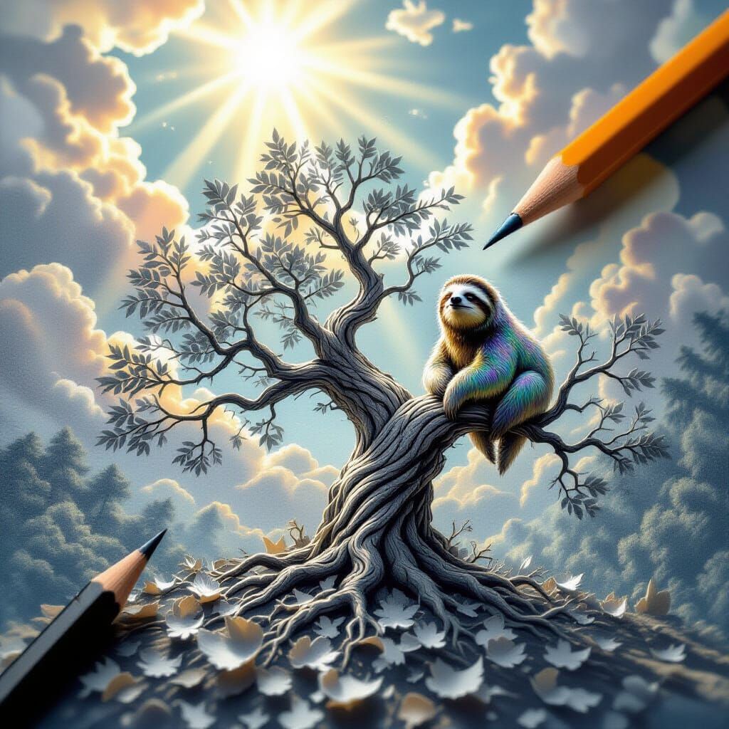 Graphite Pencil Becomes Tree in Macrophotograph