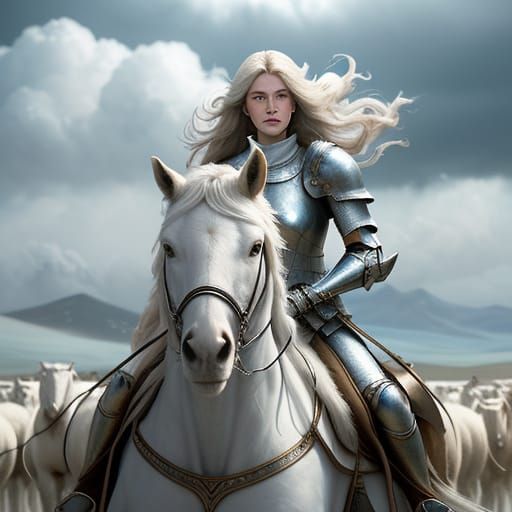 Mystic Shepherdess Leads Knights in Battle