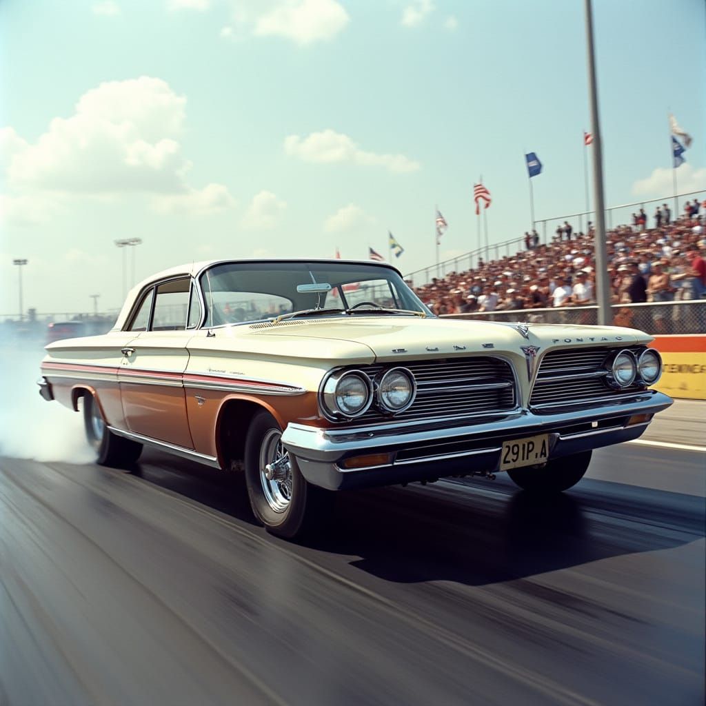 Classic American Muscle Car Racer in 1962 Style
