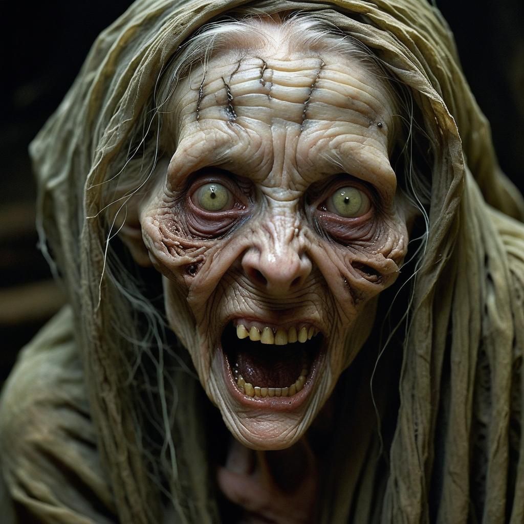 Creepy Hag in Dark, Gothic Style