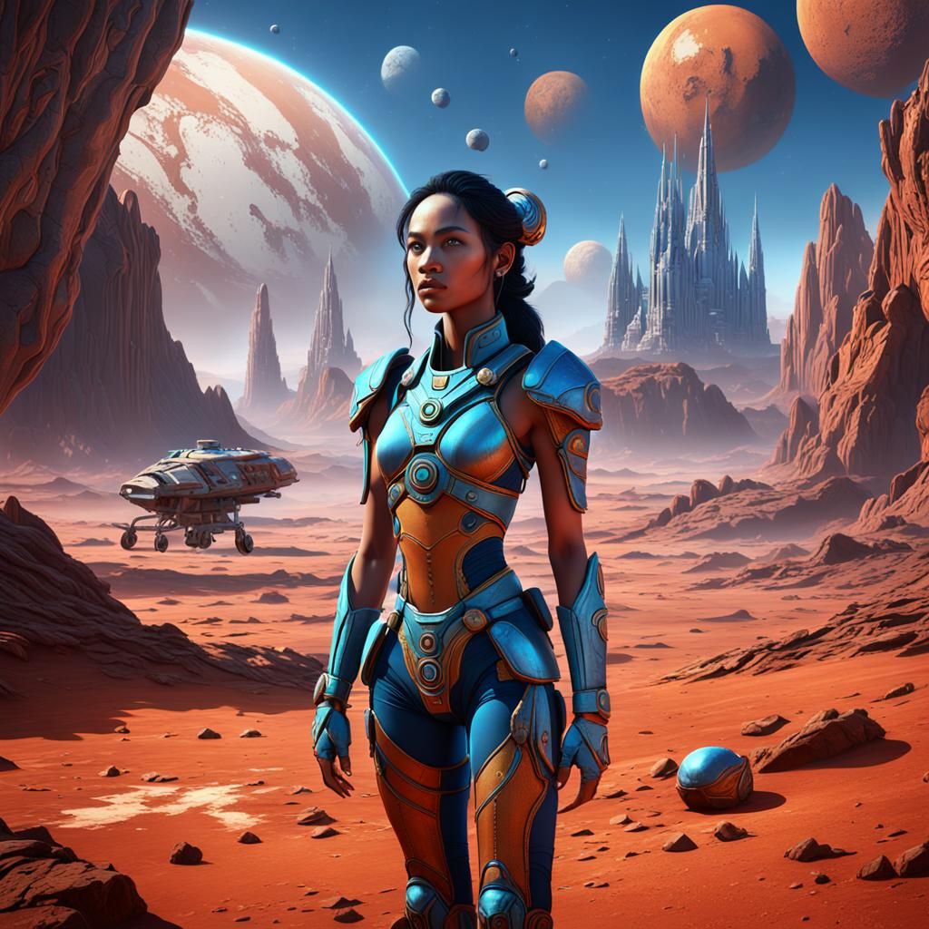 Khmer Beauty on Mars: Detailed Matte Painting