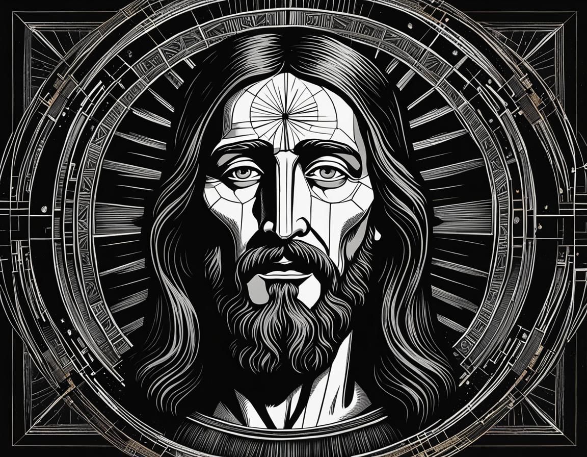 Scratchboard Jesus III