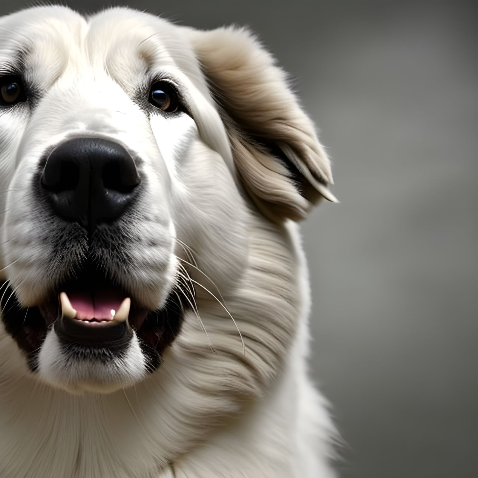 Striking Portrait of a Great Pyrenees Dog