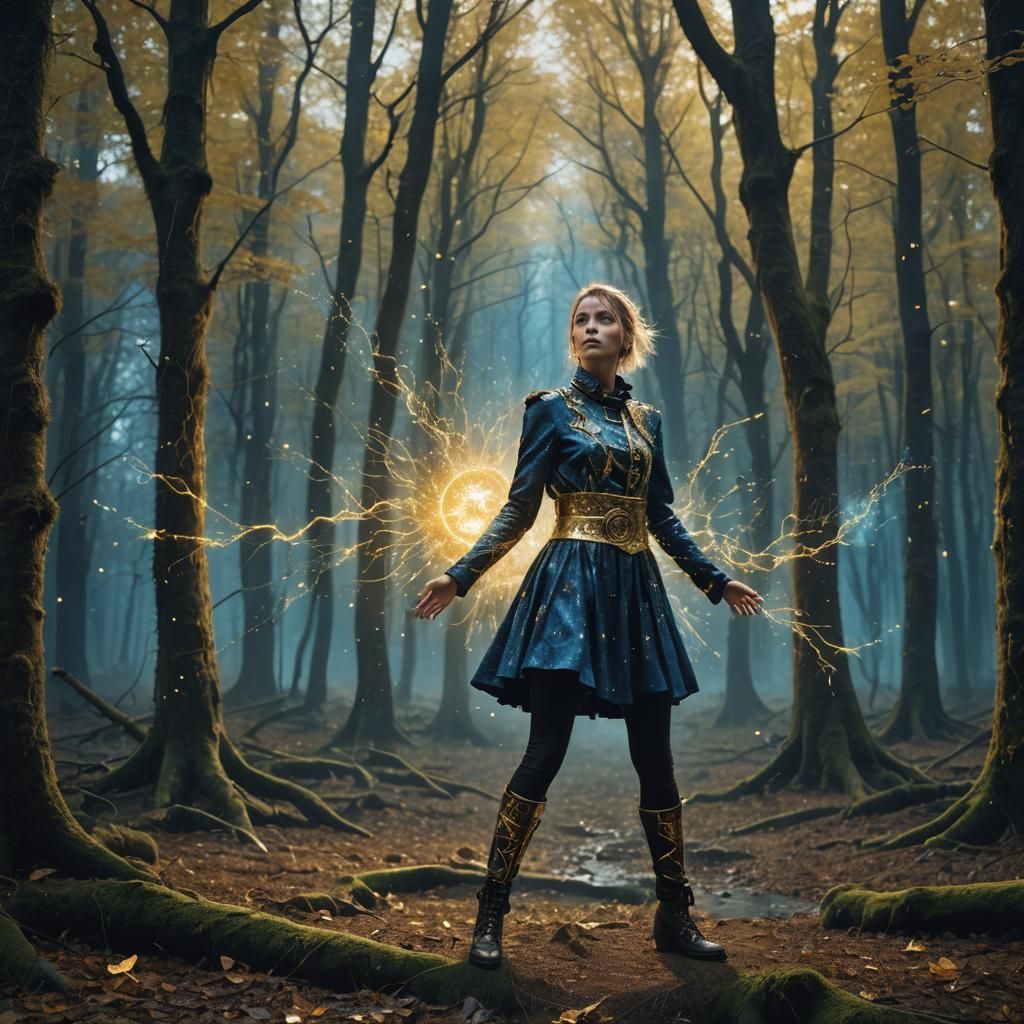Steampunk Woman in Magic Forest Photography