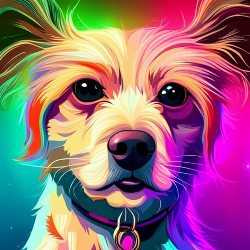Ugly Dog Contest Winner in Synthwave Style