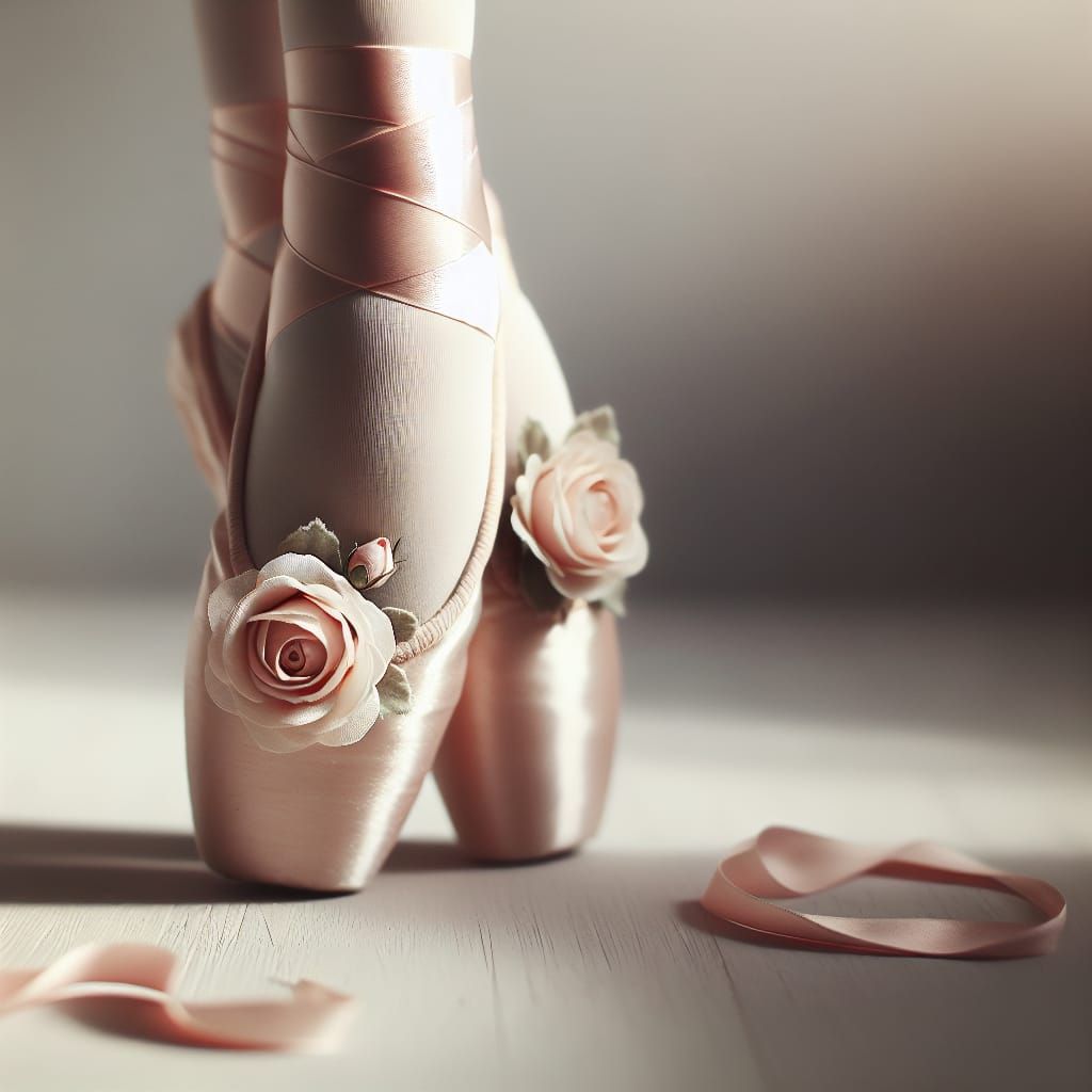 Ethereal Ballet Shoes in Delicate Rose Decorations