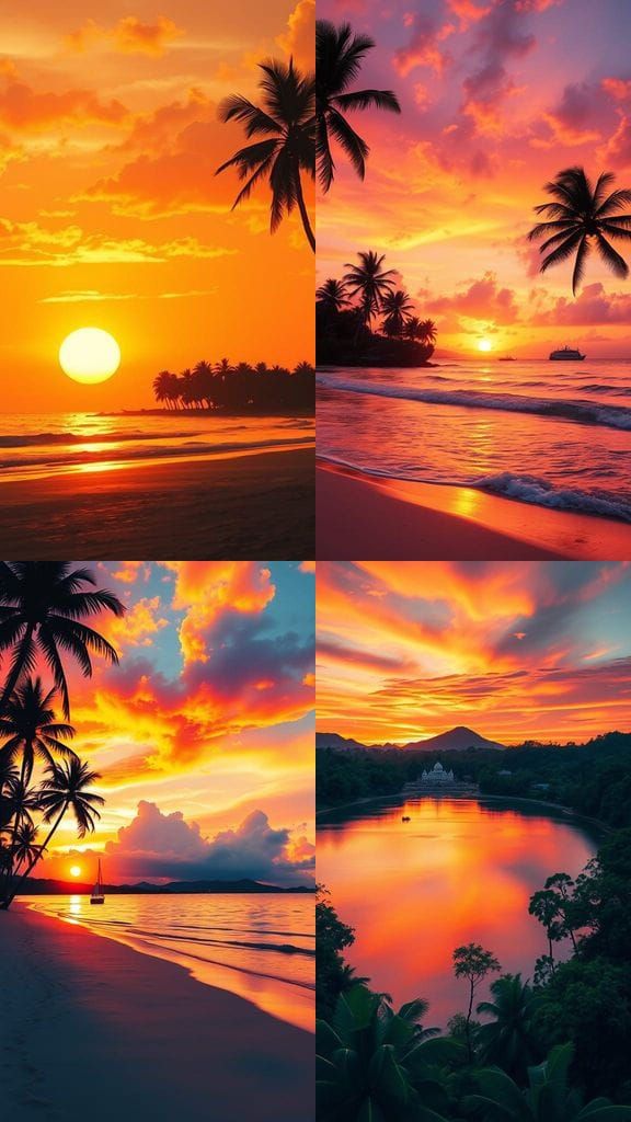 Breathtaking Sunset at Tanjung Aru Beach in Borneo Style