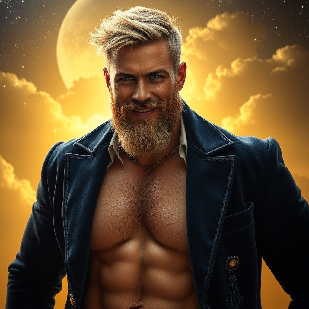 Handsome Man with Silver Beard in Dramatic Lighting