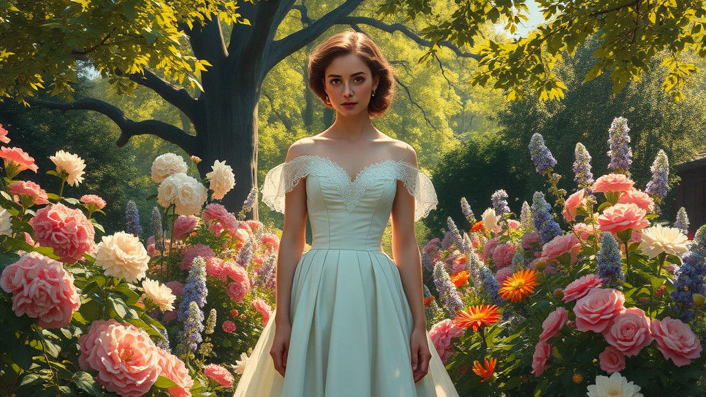 Victorian Woman in Garden, Gurney Style