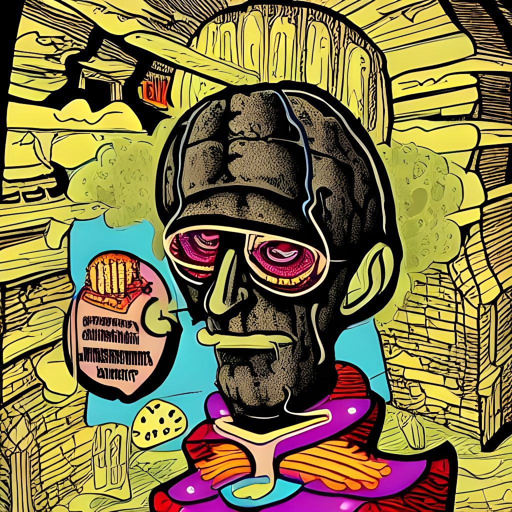 Frankenstein Burger King: Spooky Philosophical Art