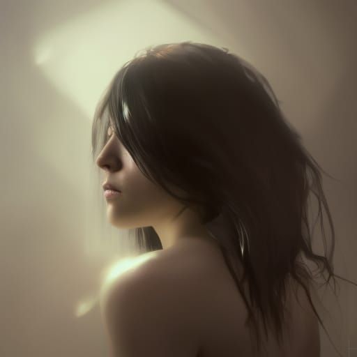 Realistic Portrait of Sadness and Loneliness in Digital Art