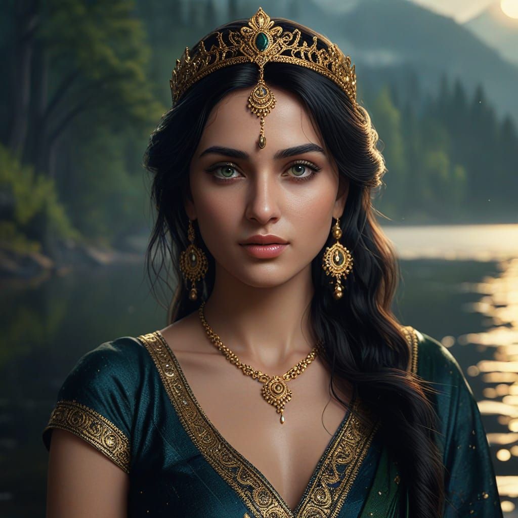 Indian Aphrodite in Forest Lake: Anastasia Shuvalova Style