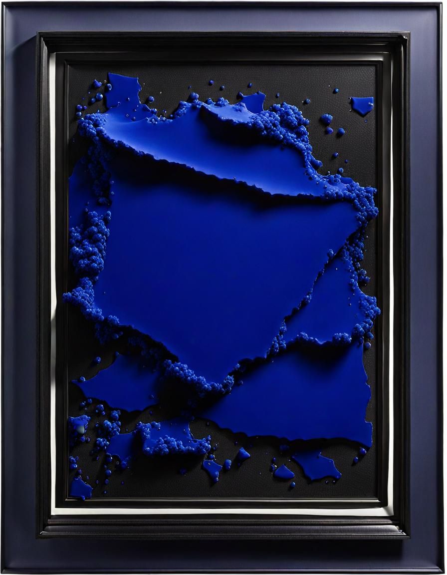 Monochrome Ultramarine Blue Abstract Minimalist Art