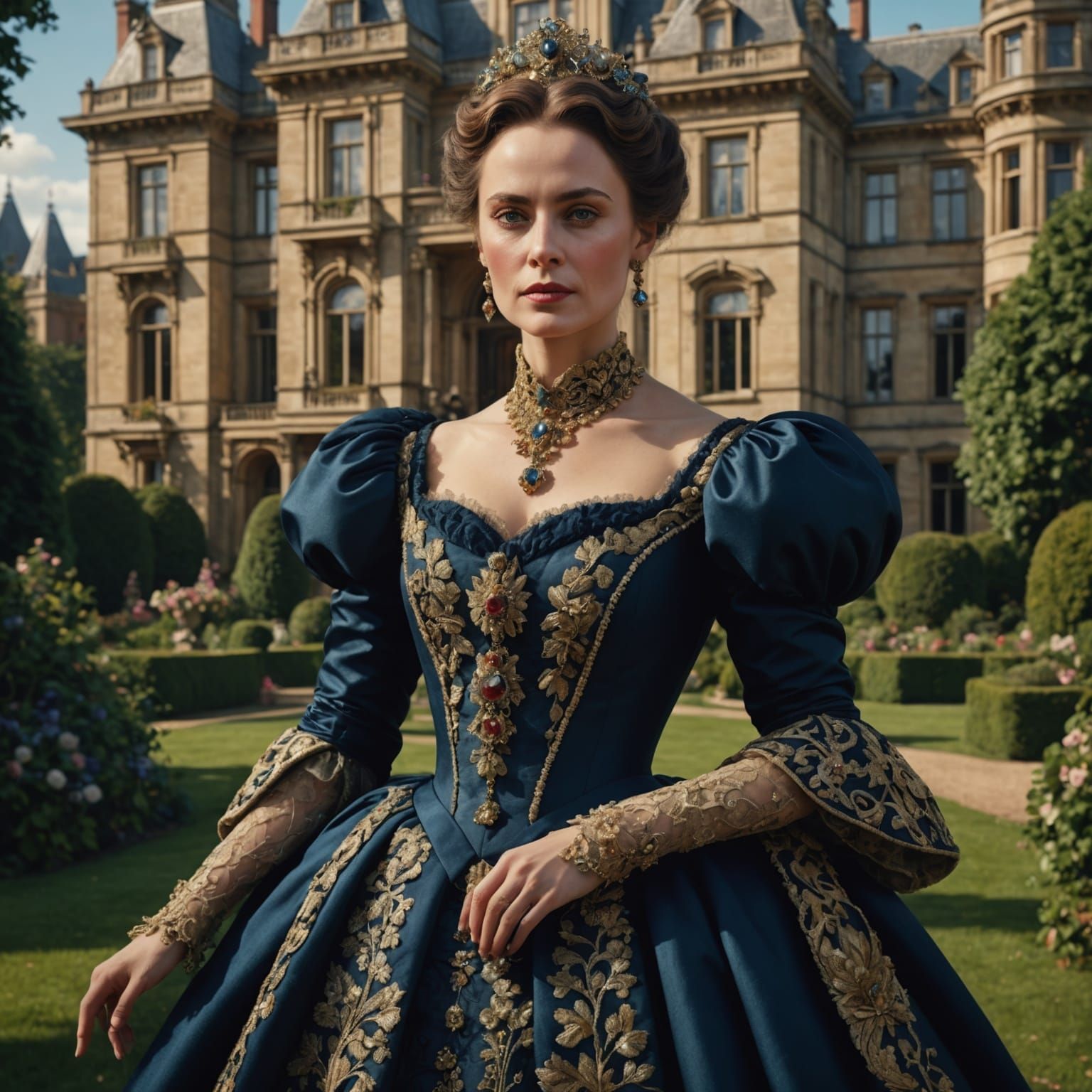 Victorian Lady in Detailed Matte Painting Style