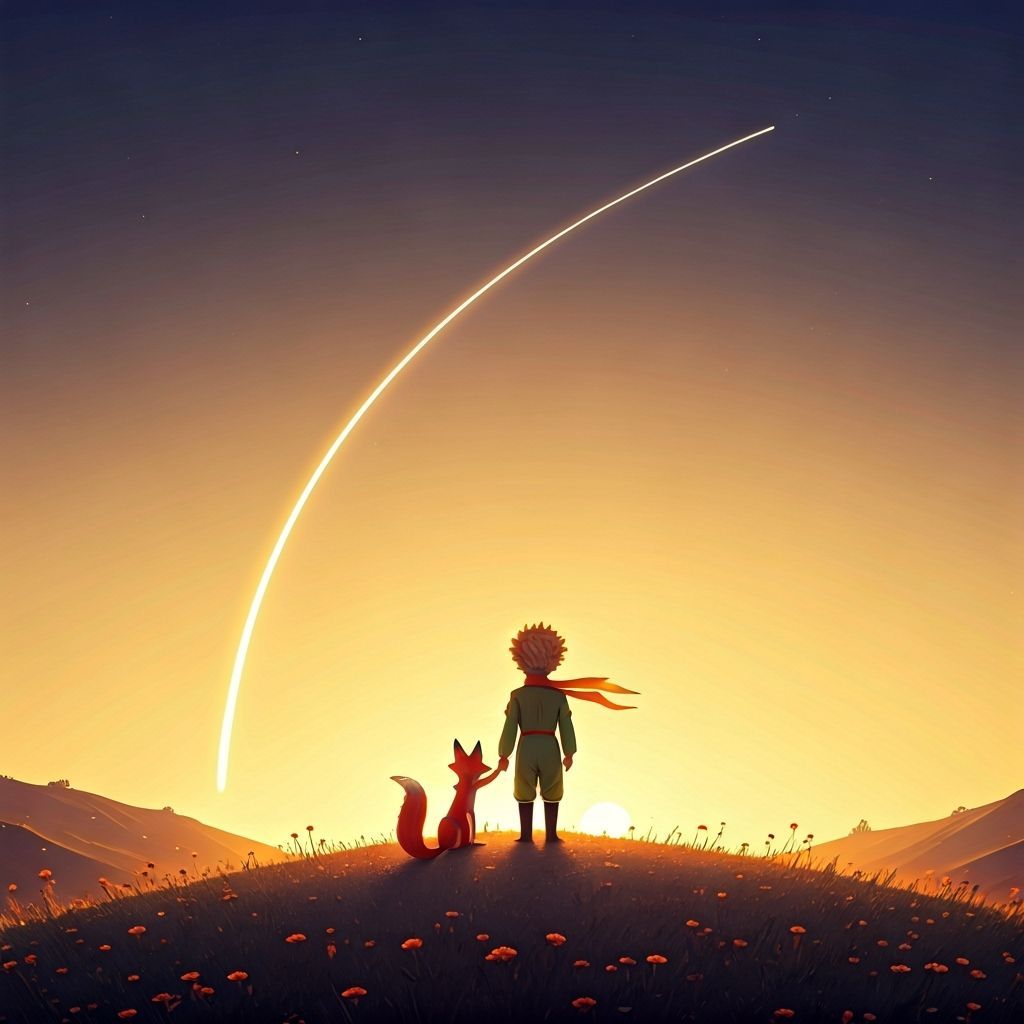 Little Prince and Fox at Golden Hour with Rocket