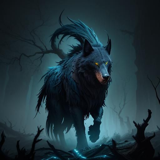 Night Howler Portrait in Dark Fantasy Style