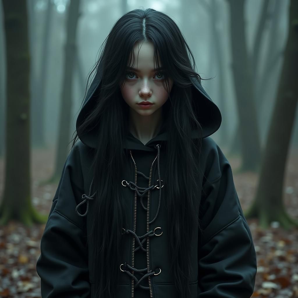 Mystical Girl in Dark Fantasy Matte Painting