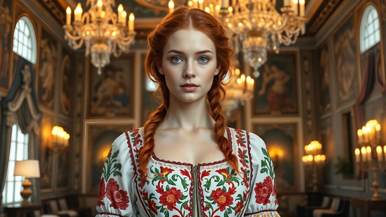 Enchanting European Celtic Woman in Traditional Attire