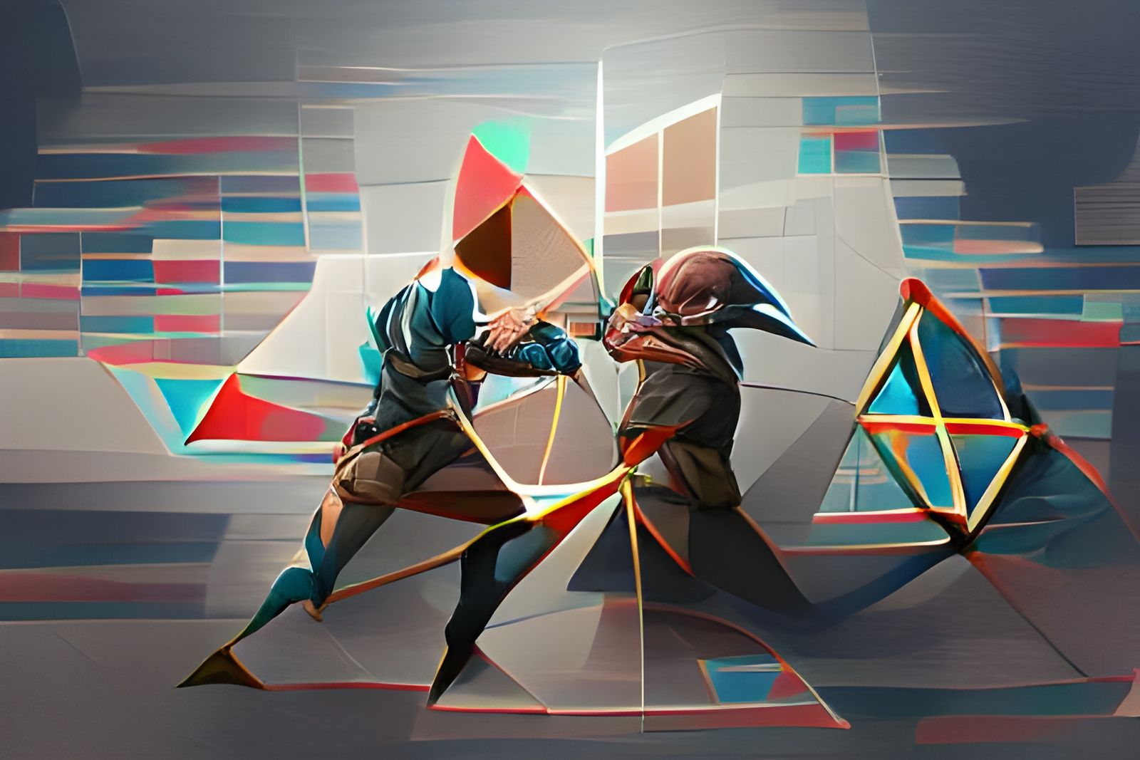 Geometric Duel: An Abstract Confrontation