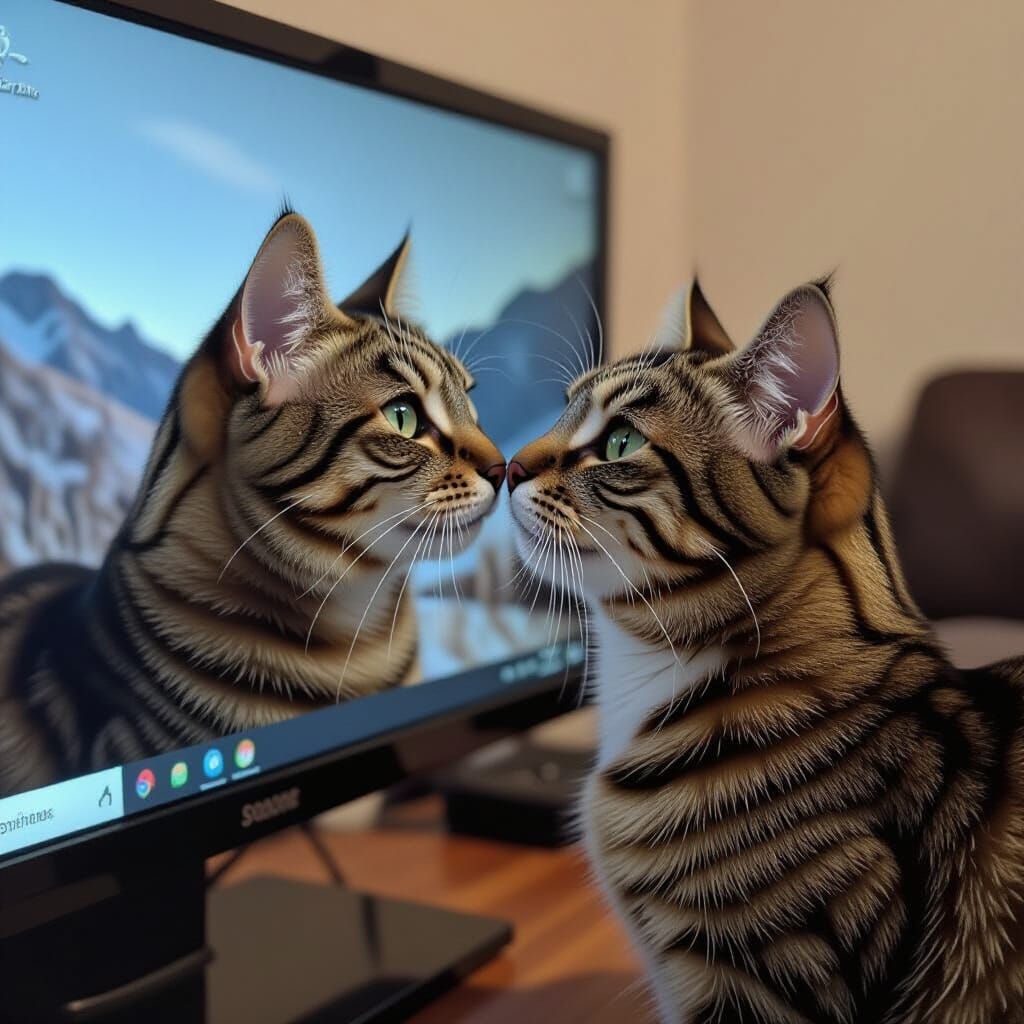 Cat Sniffing Camera Screen