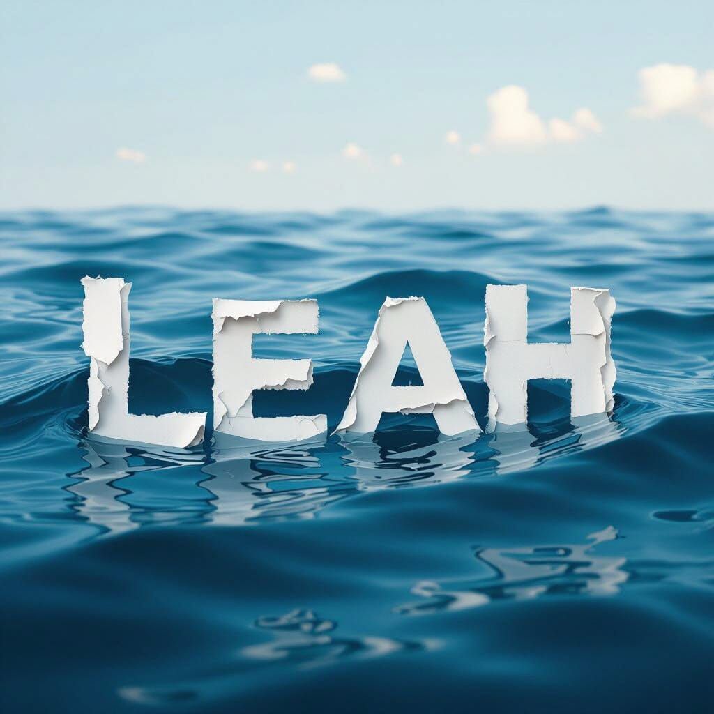 Torn Pages Spell "Leah" Adrift on Ocean Waves