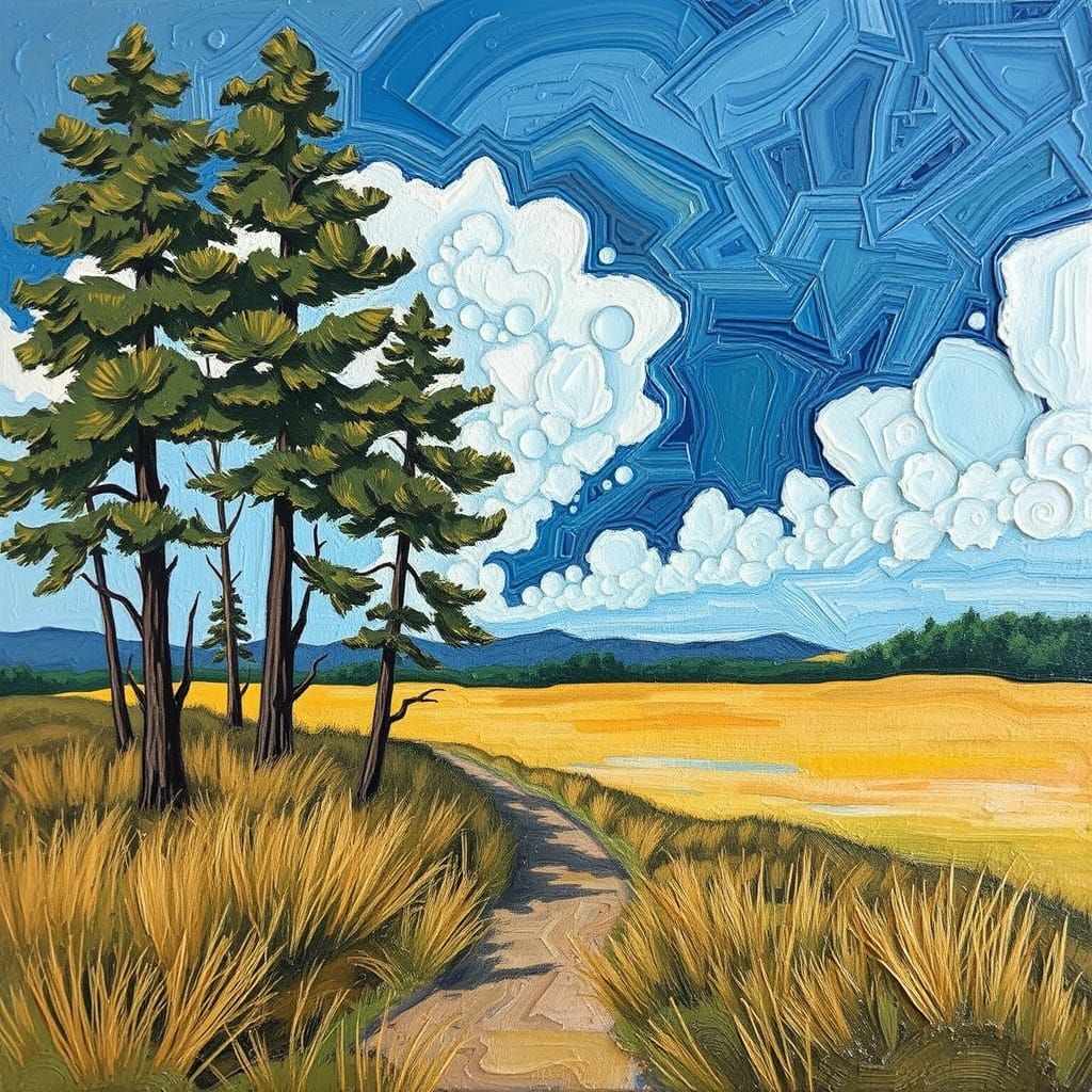 Impasto Landscape II in Expressionist Style