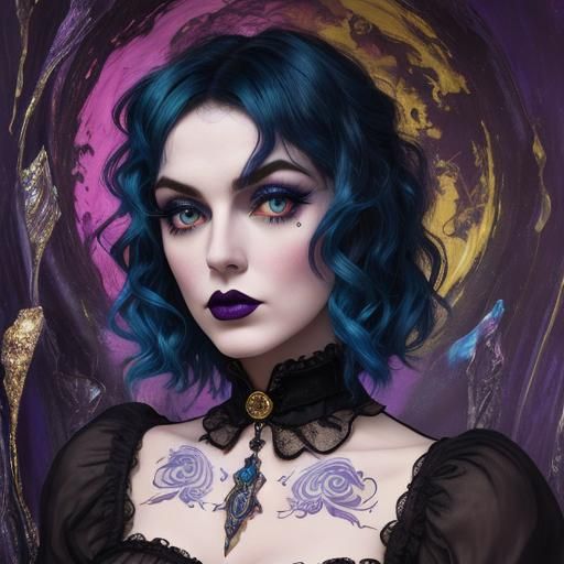 Gothic Porcelain Doll in Surrealist Style