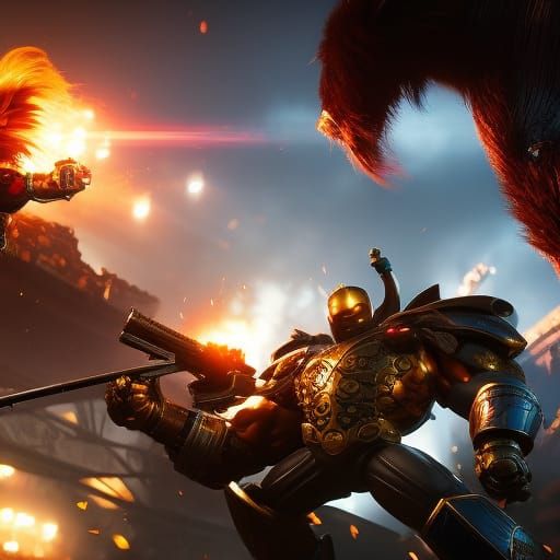 Hyperrealistic Female Boxer in Dark Fantasy Style