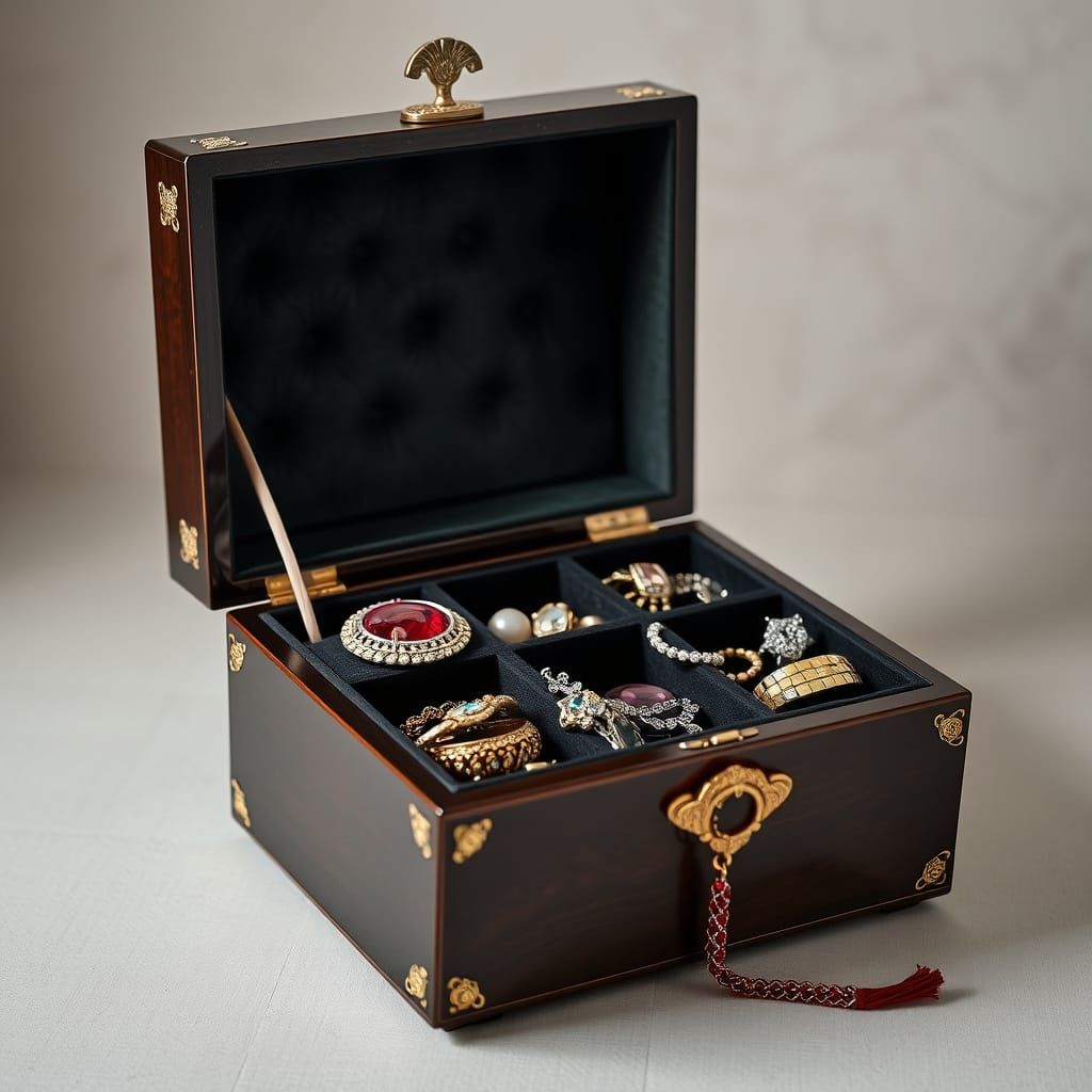 Jewelry Box Overflowing with Jewels and Gems