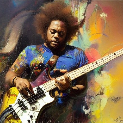 Thundercat Bass Portrait in Oil on Canvas