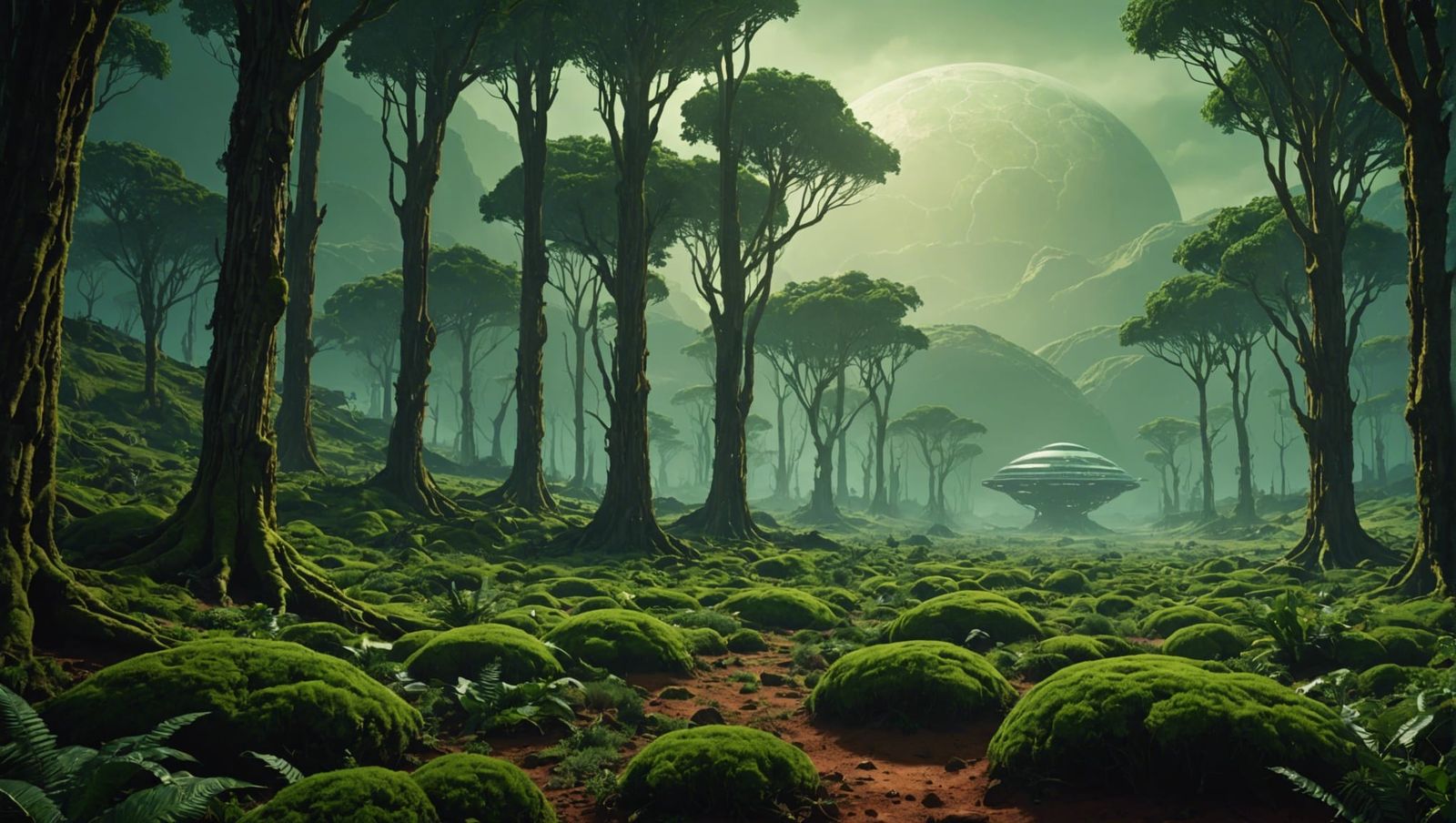 Green Forest on Mars: Epic Digital Matte Painting