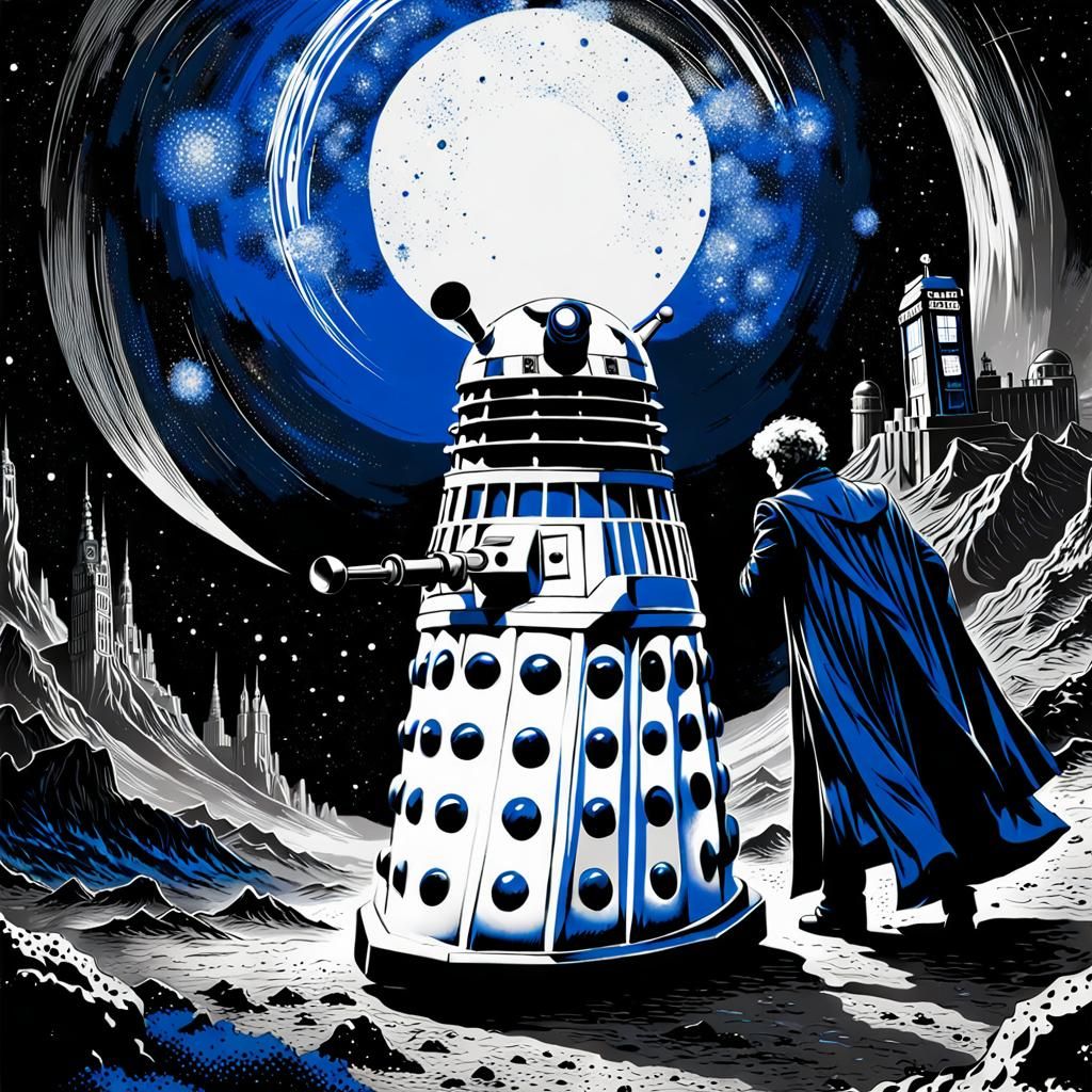 Monochrome Doctor Who: Gallifrey in Splatter Art