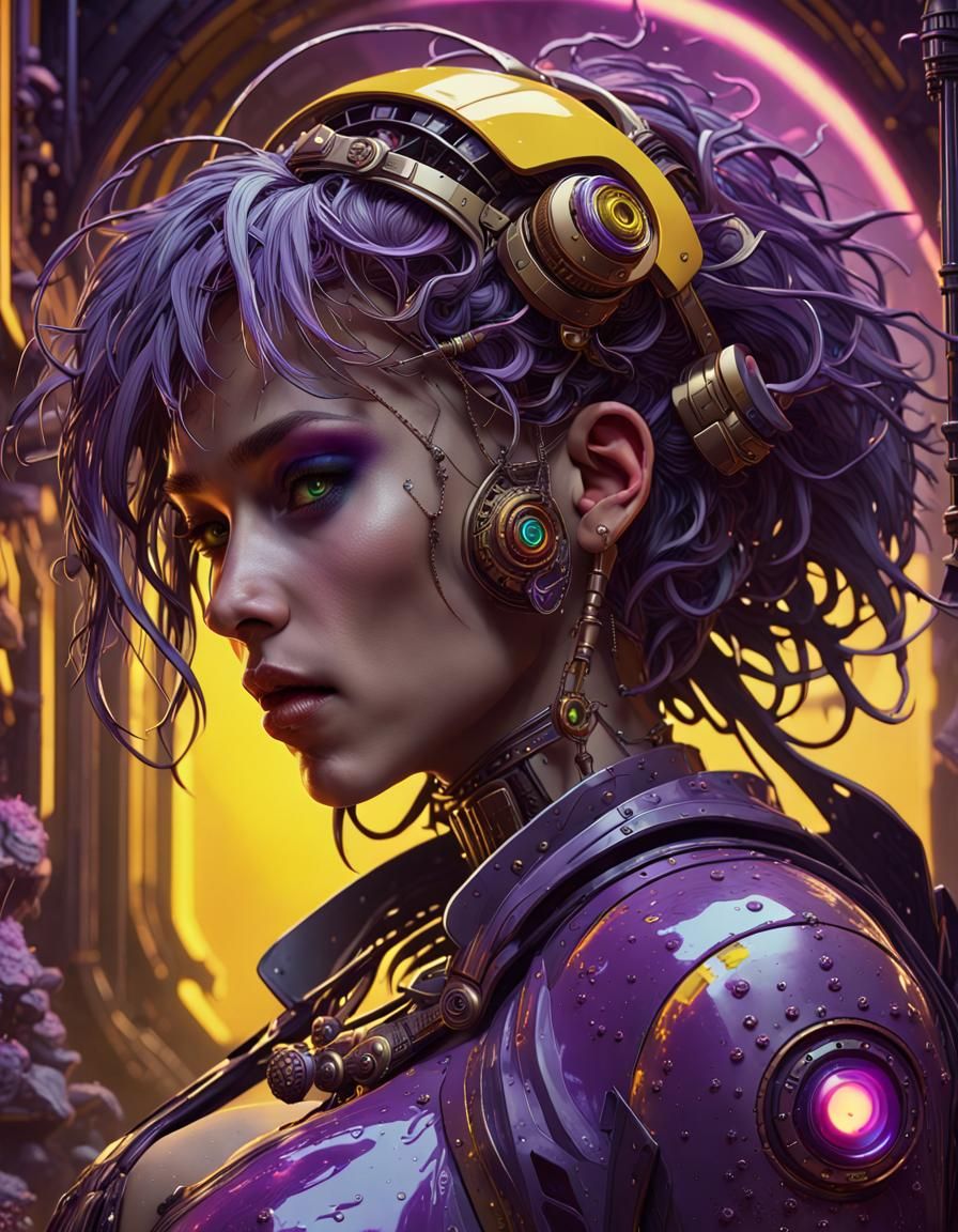 Cyberpunk Cyborg in Dark Fantasy Concept Art