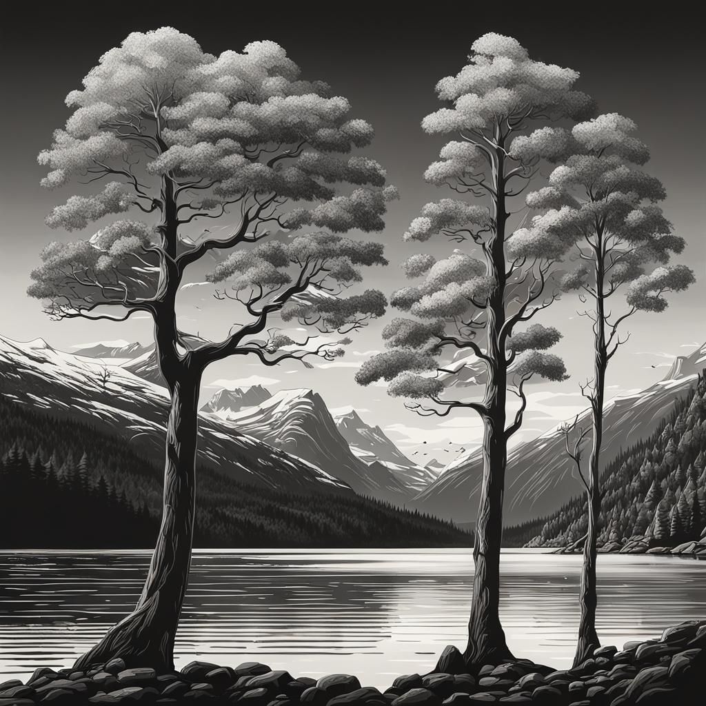 Monochromatic Orange Forest Landscape in Norway