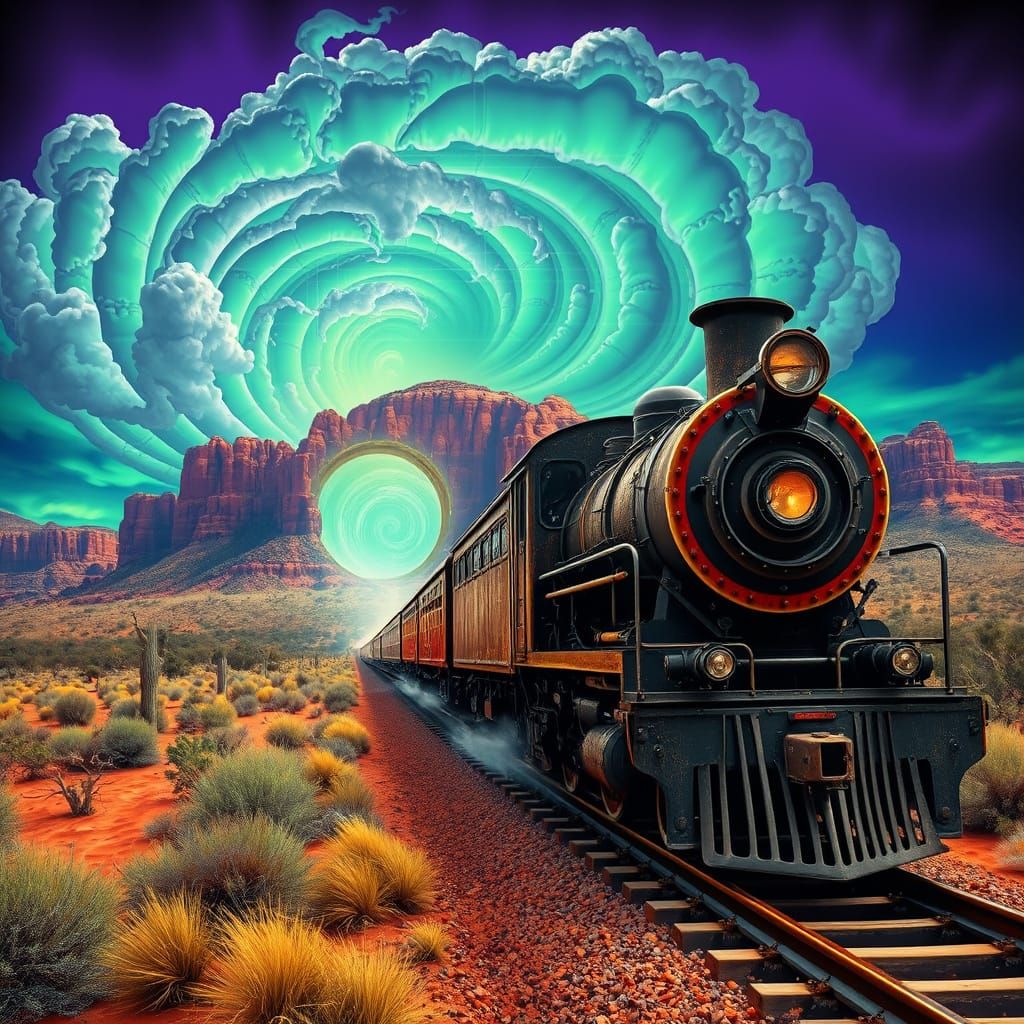 Vintage Train Enters Mysterious Vortex Portal in Sedona Ariz...