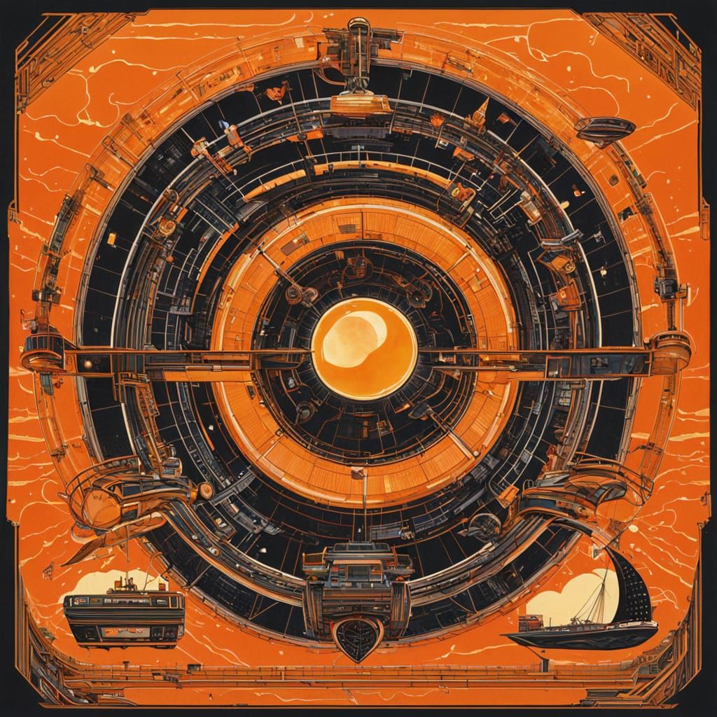 Secrets of the Heart solar orange retrofuturism